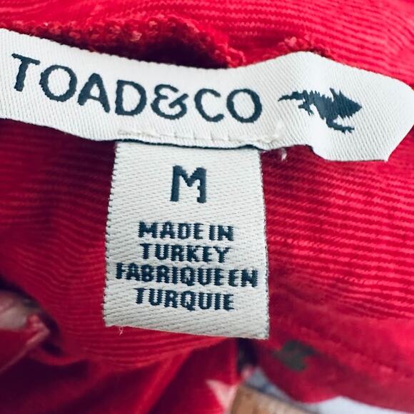 Toad & Co Chaka Skirt Sz M Organic Cotton Blend Red Floral Poppy Beachy Boho - Picture 4 of 6